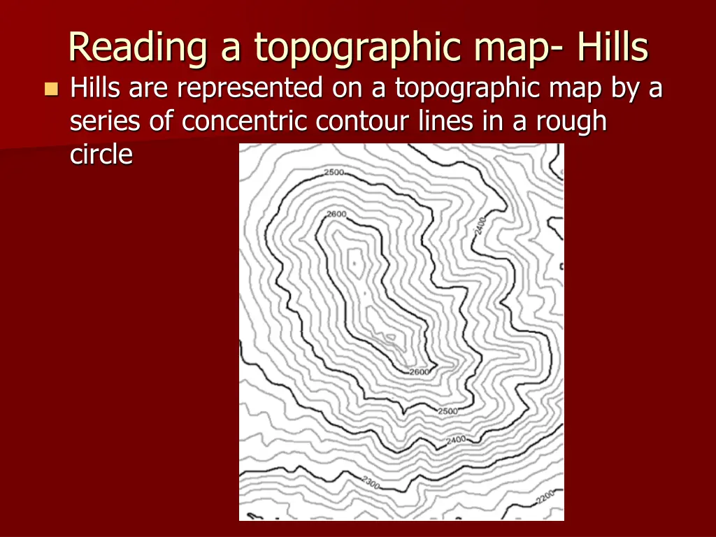 reading a topographic map hills hills