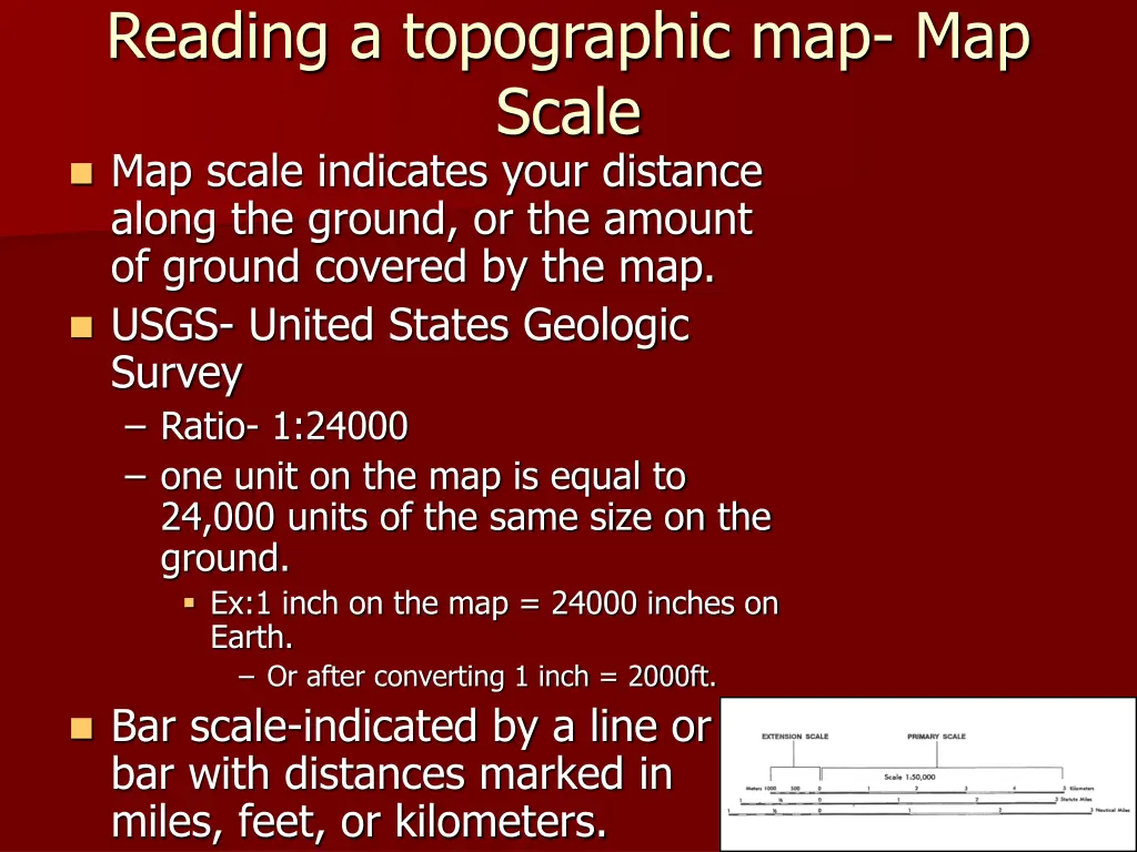 reading a topographic map map scale map scale