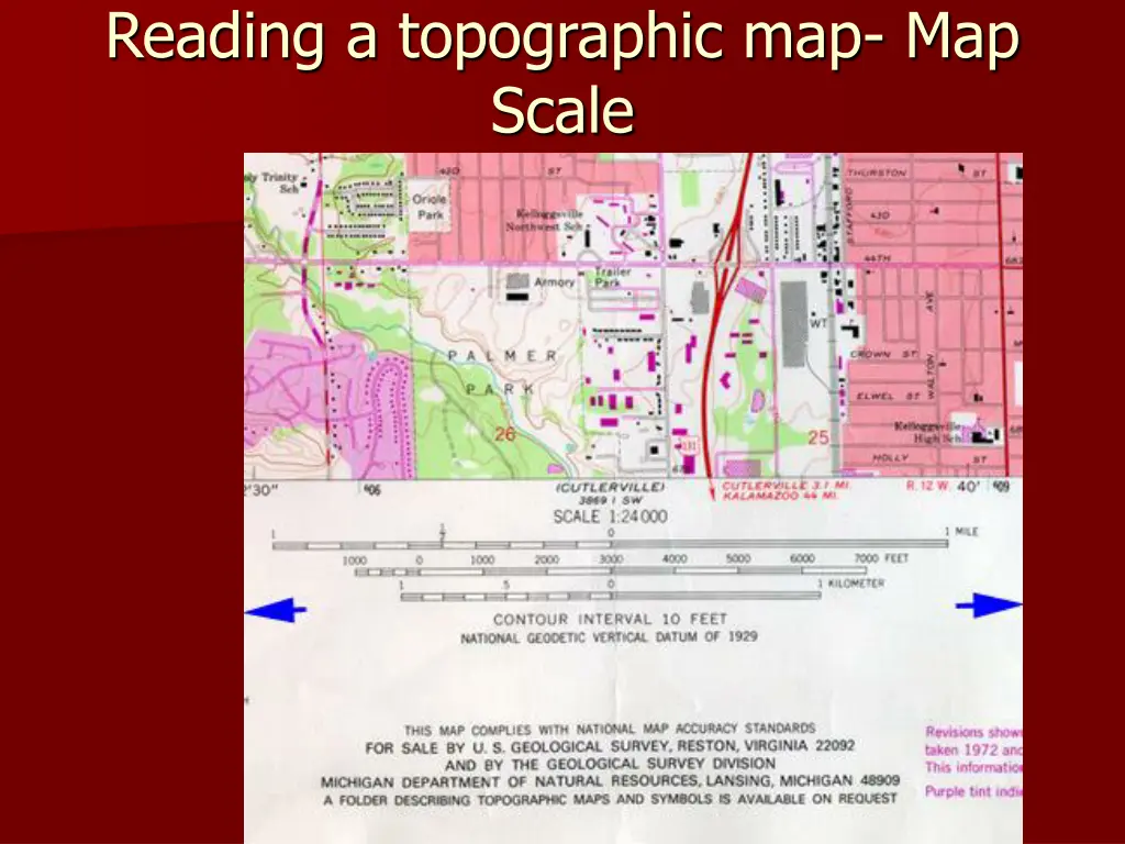 reading a topographic map map scale