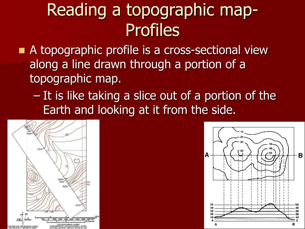 reading a topographic map profiles a topographic