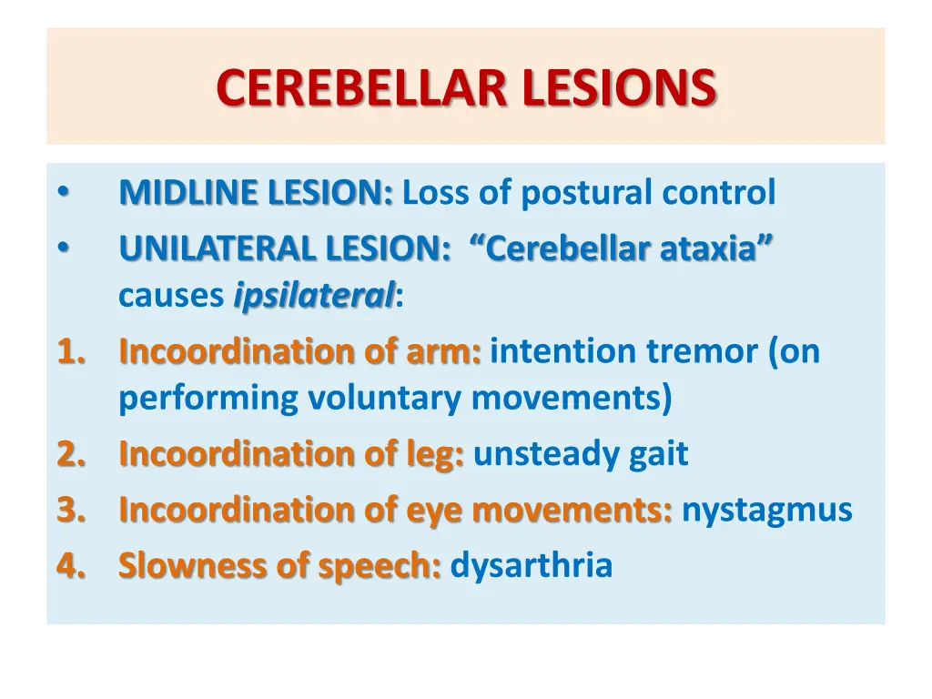 cerebellar lesions