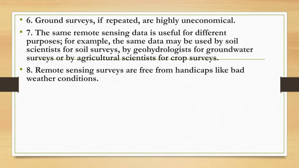 6 ground surveys if repeated are highly