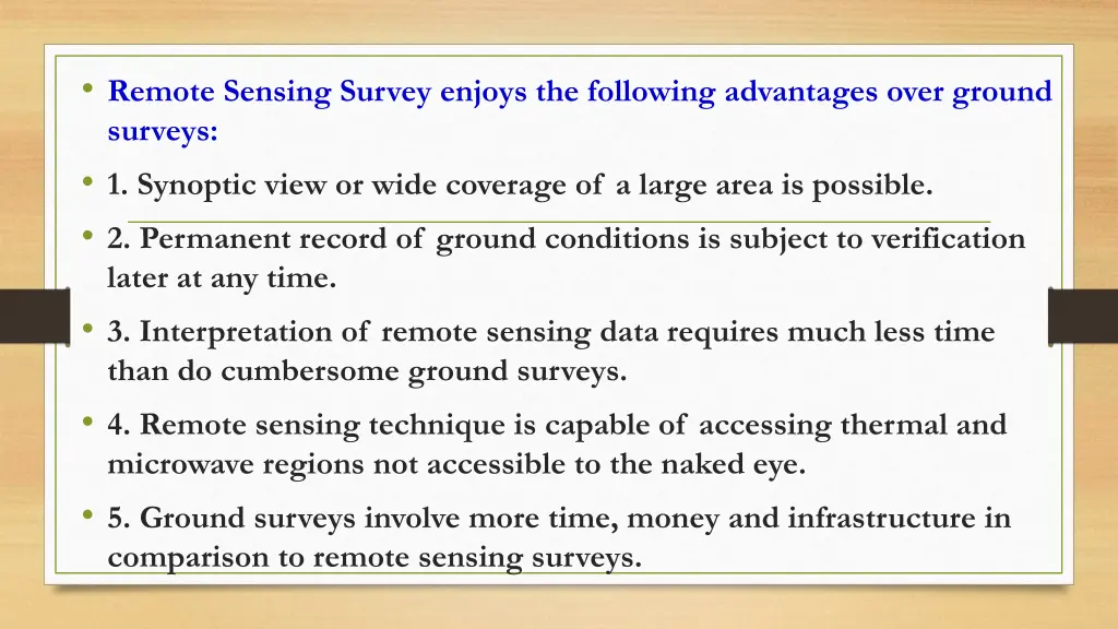 remote sensing survey enjoys the following