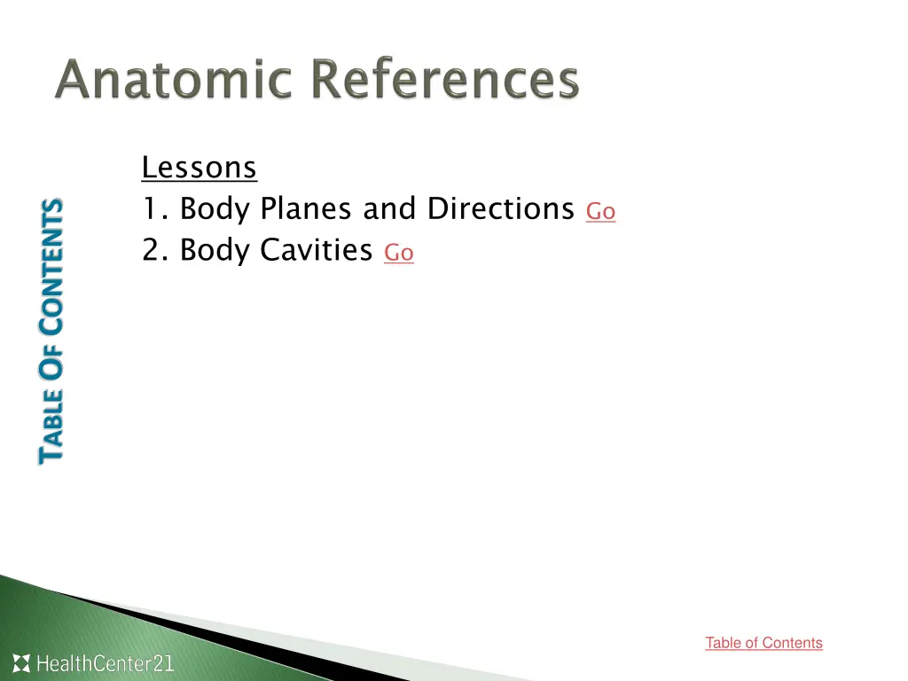 lessons 1 body planes and directions go 2 body