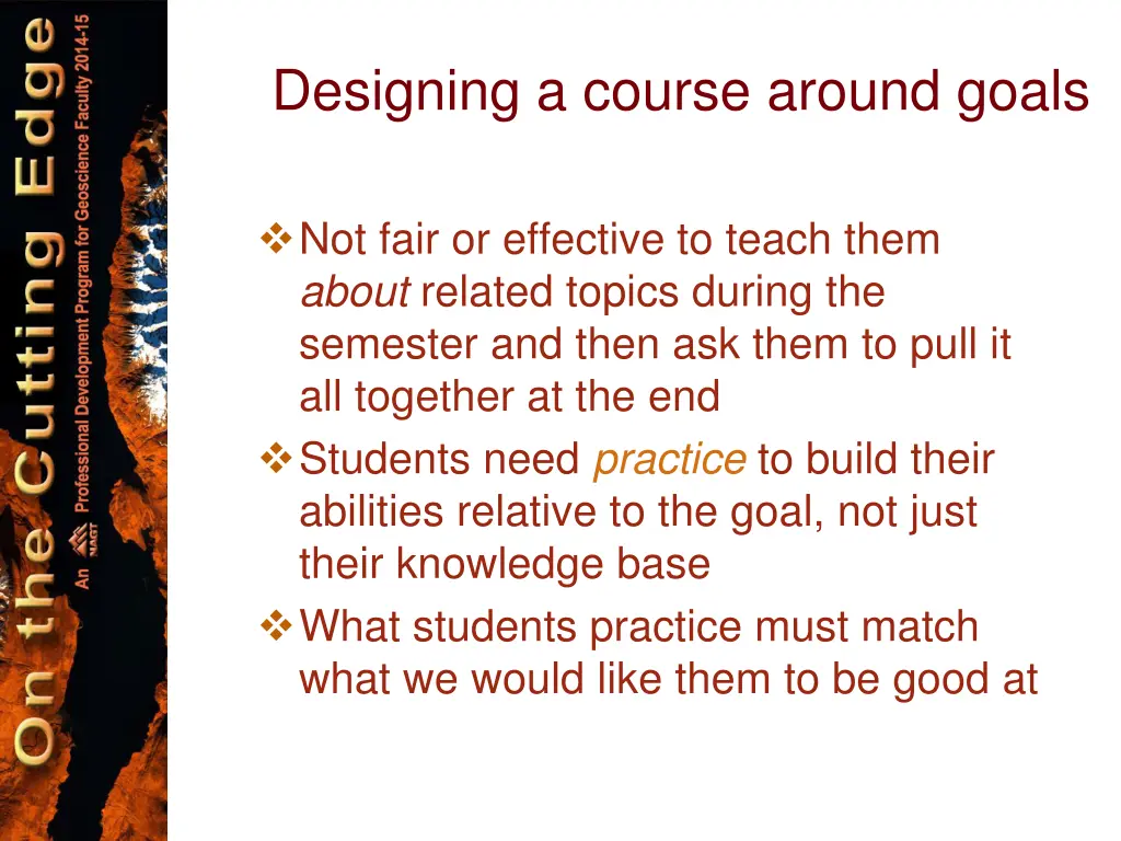designing a course around goals