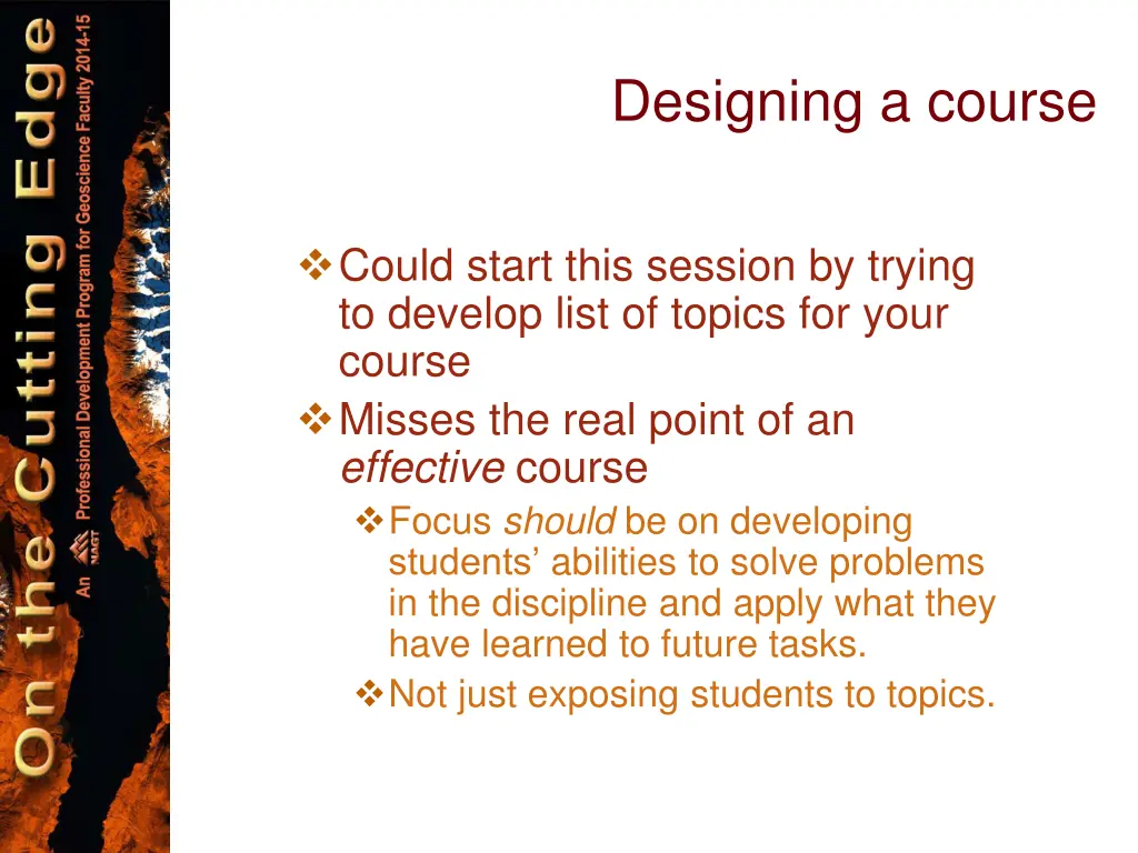 designing a course
