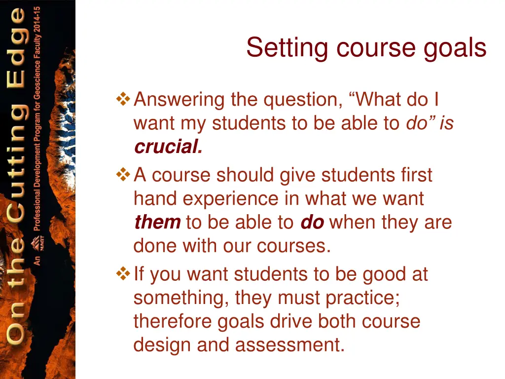 setting course goals 1
