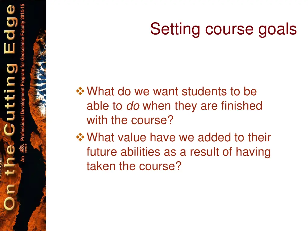 setting course goals