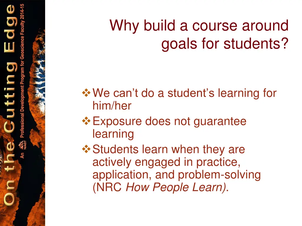 why build a course around goals for students 2