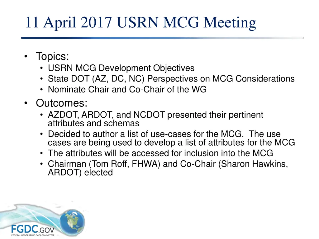 11 april 2017 usrn mcg meeting