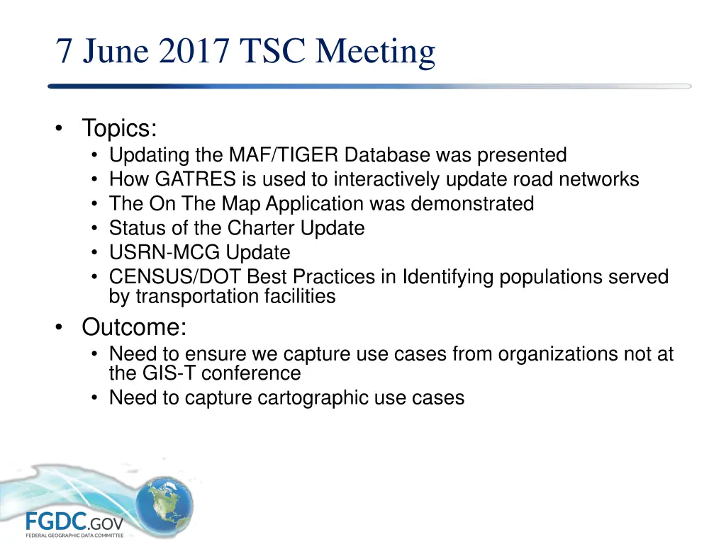 7 june 2017 tsc meeting