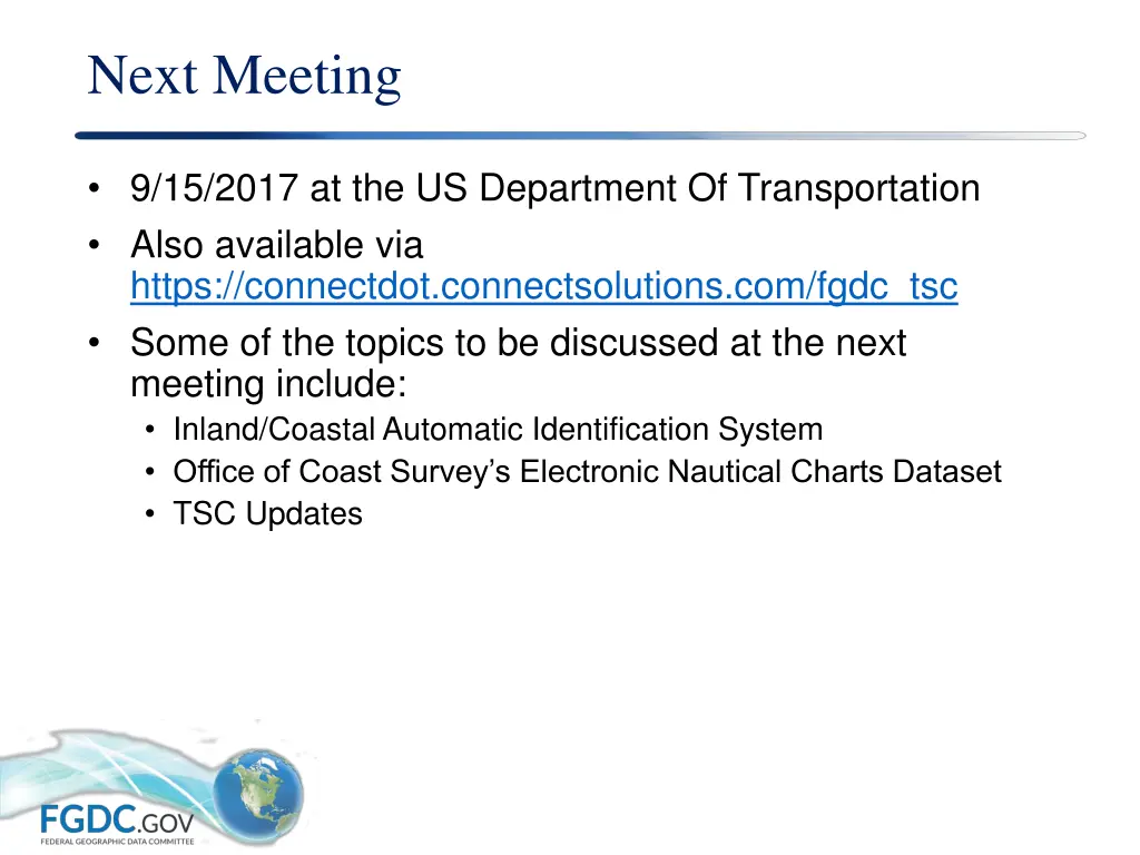 next meeting