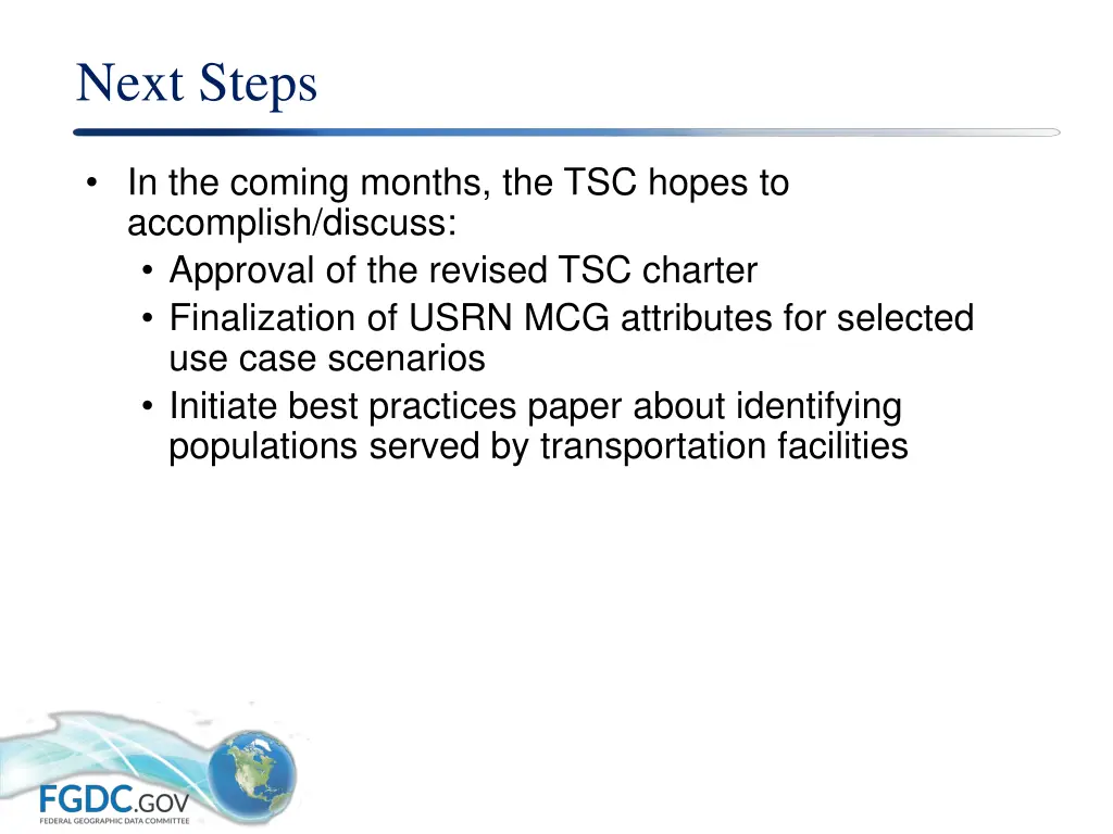 next steps