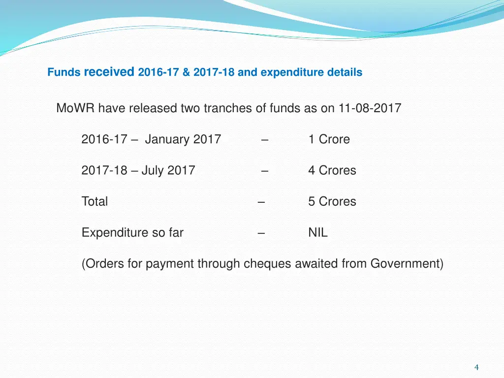 funds received 2016 17 2017 18 and expenditure