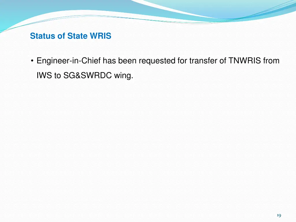 status of state wris