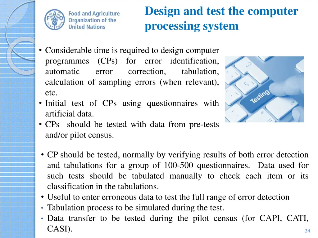 design and test the computer processing system