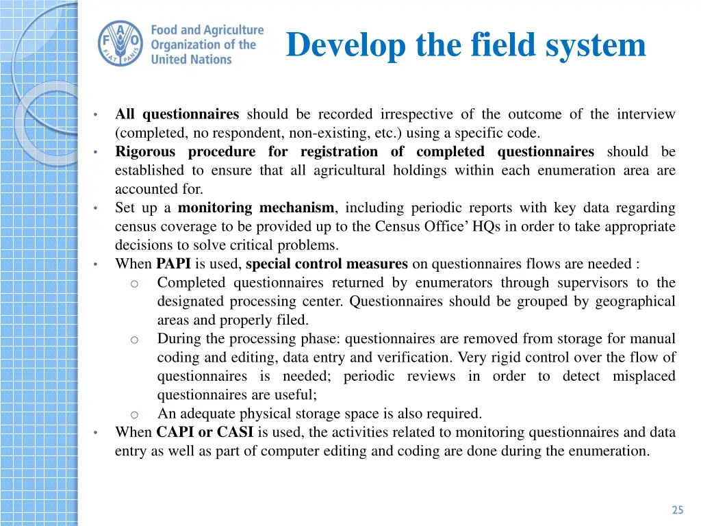 develop the field system