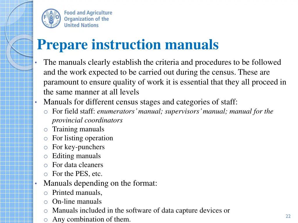 prepare instruction manuals