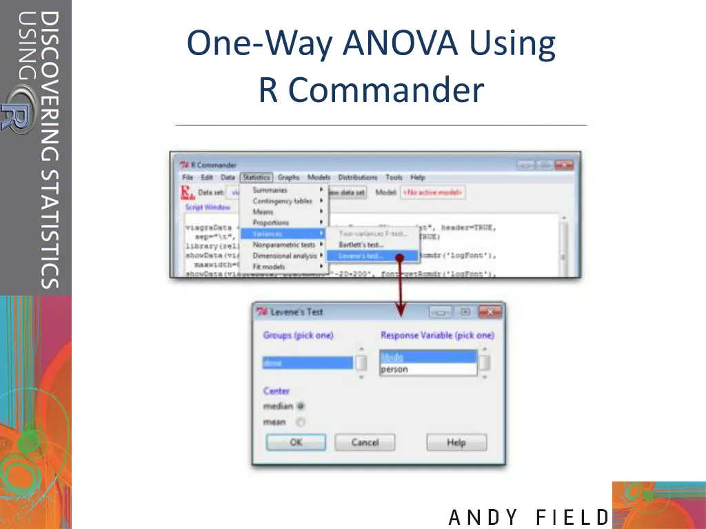 one way anova using r commander