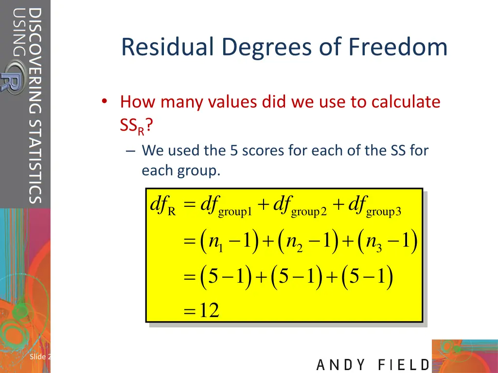 residual degrees of freedom