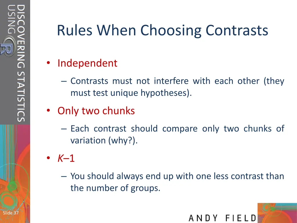 rules when choosing contrasts