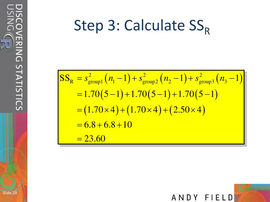 step 3 calculate ss r