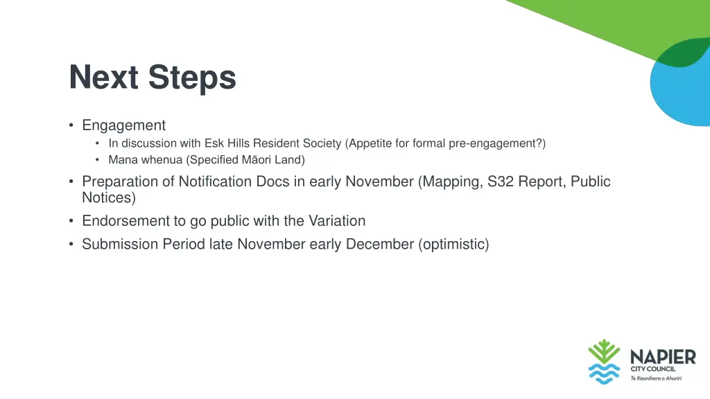 next steps