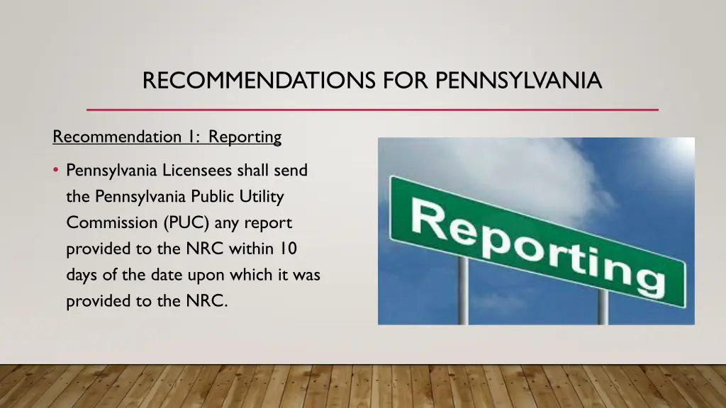 recommendations for pennsylvania