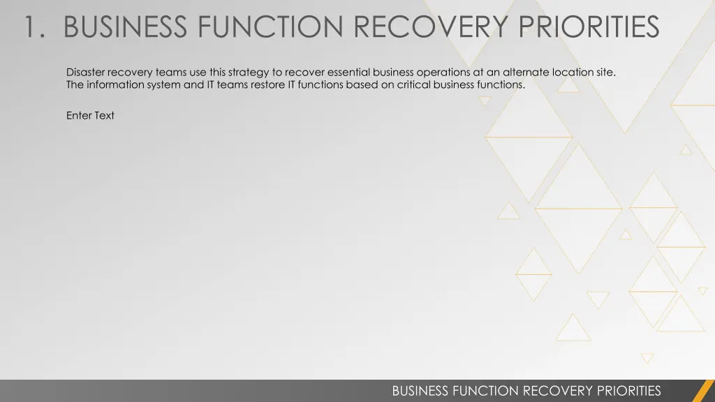 1 business function recovery priorities