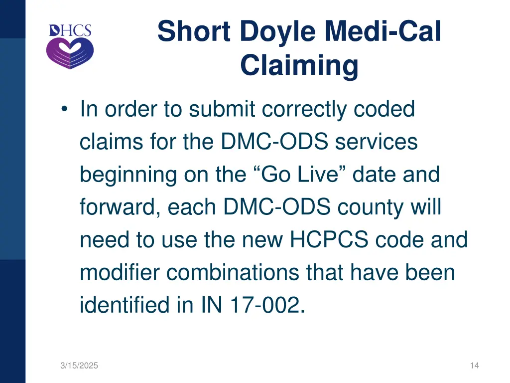 short doyle medi cal claiming