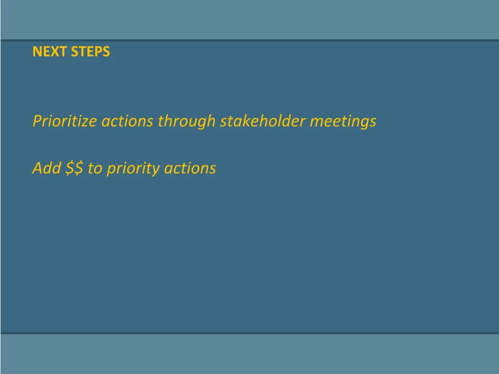 next steps