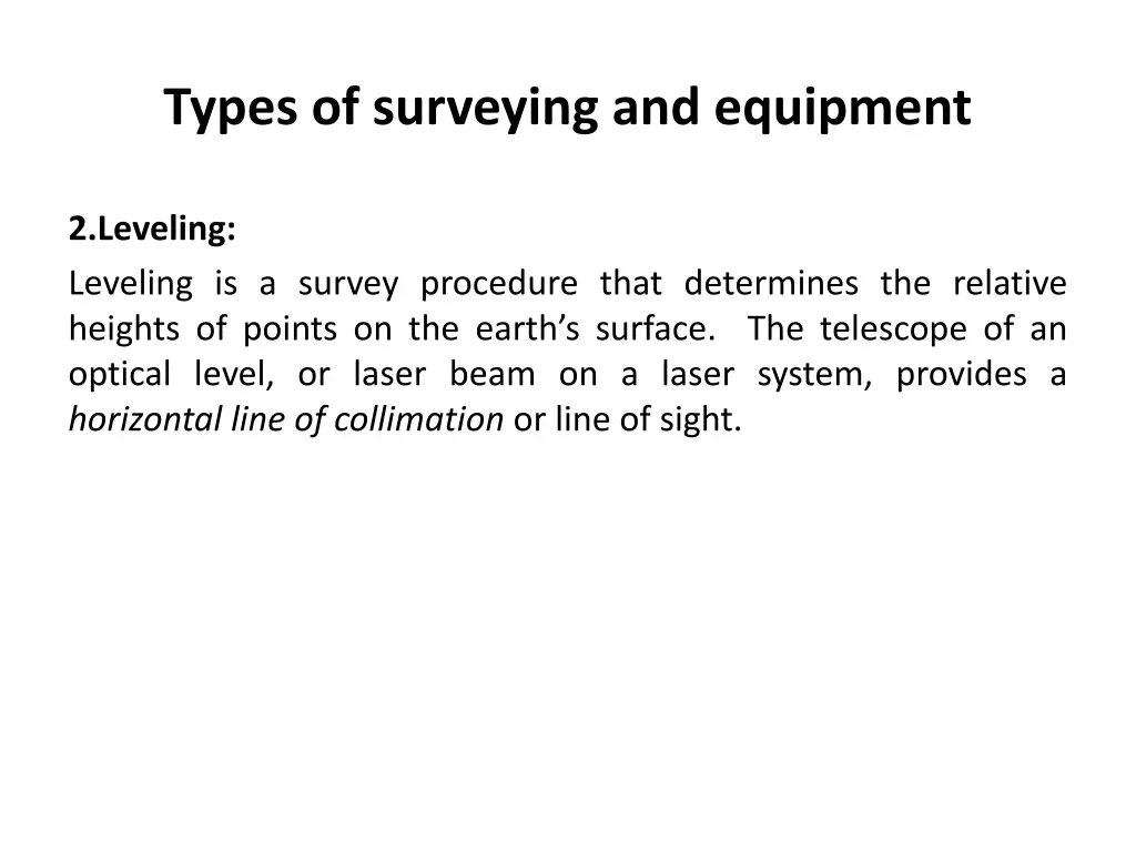 types of surveying and equipment 1
