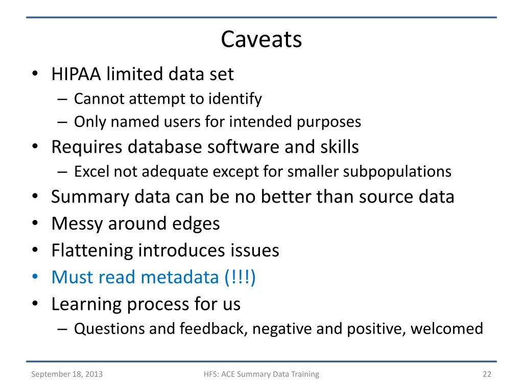 caveats