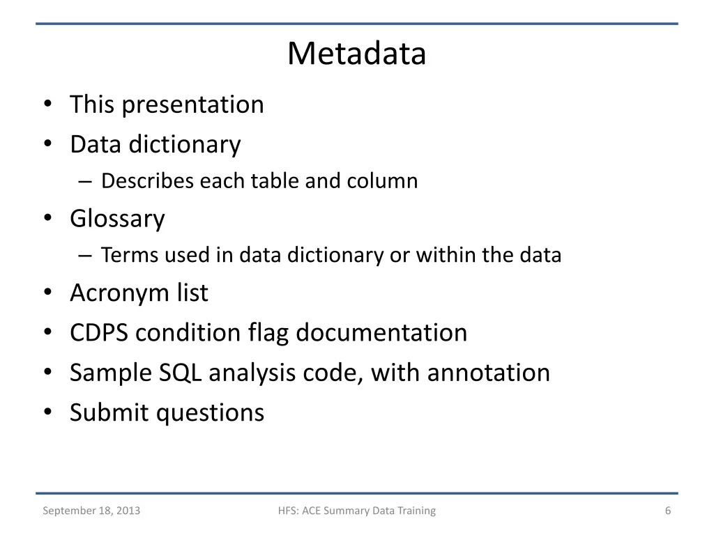 metadata