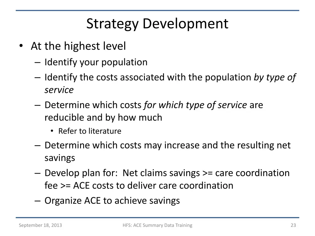 strategy development