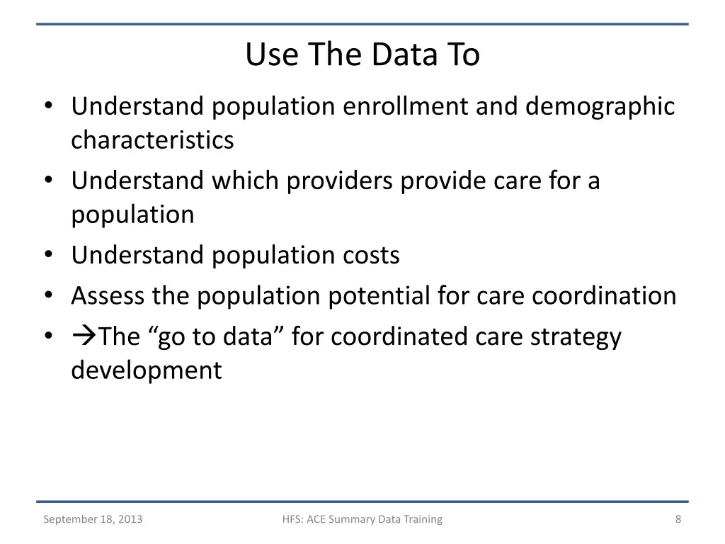 use the data to