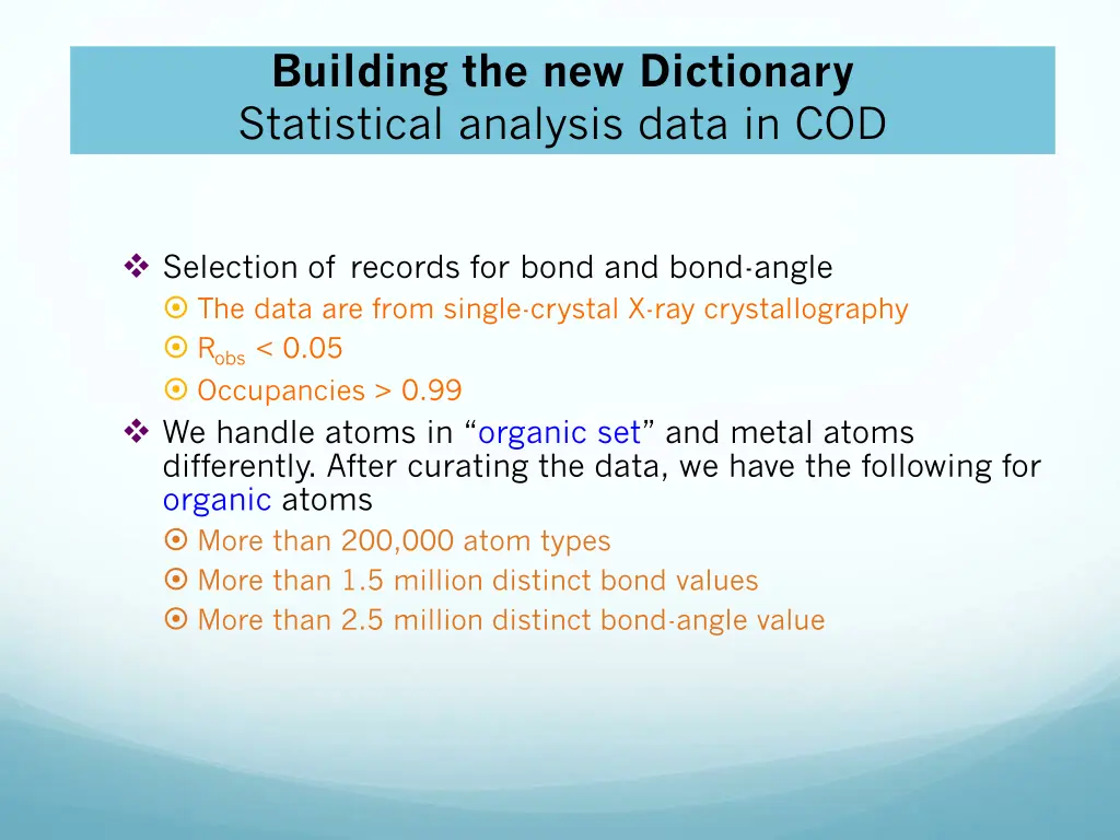 building the new dictionary statistical analysis
