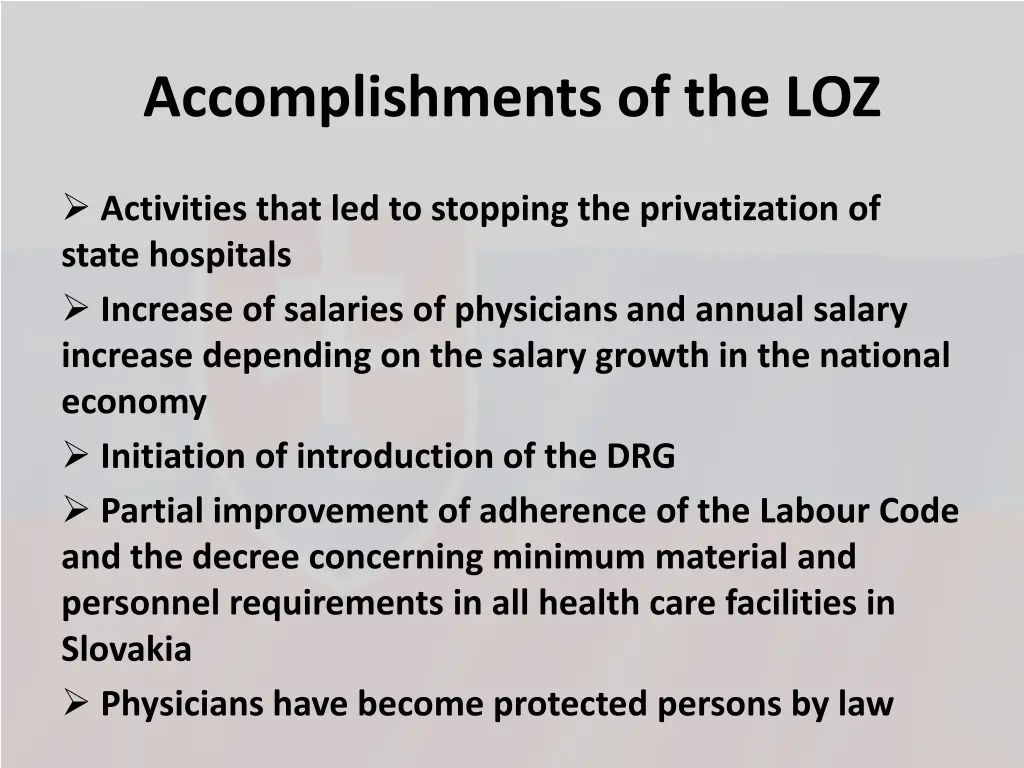 accomplishments of the loz