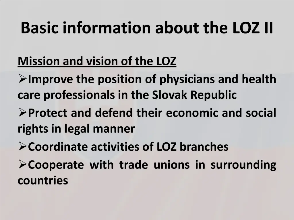 basic information about the loz ii