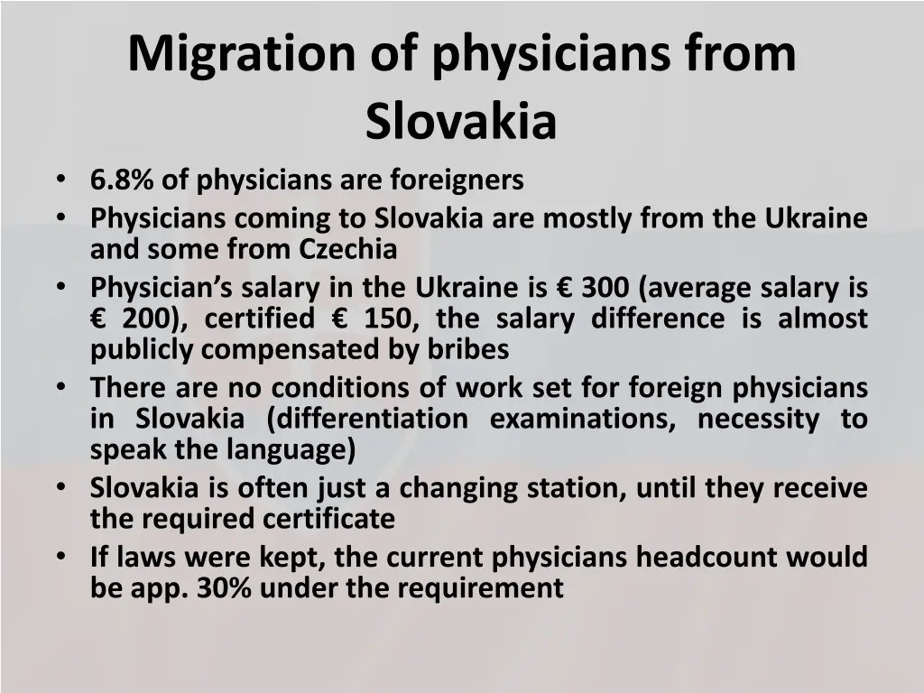 migration of physicians from slovakia