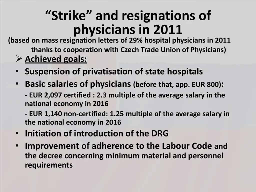 strike and resignations of physicians in 2011
