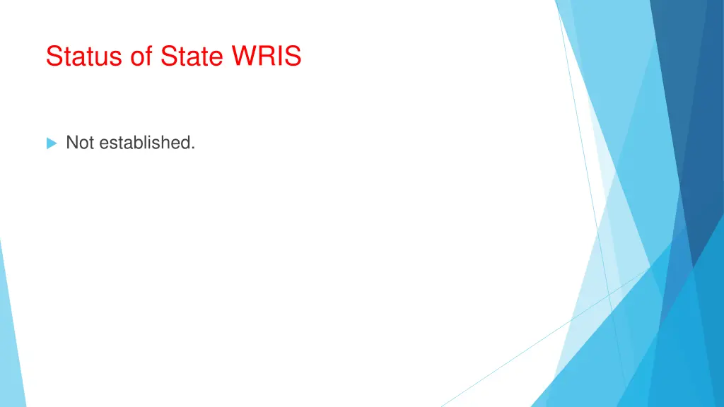 status of state wris