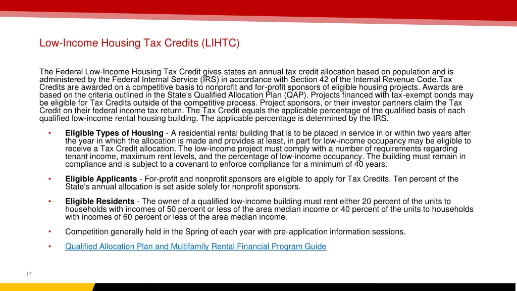 low income housing tax credits lihtc