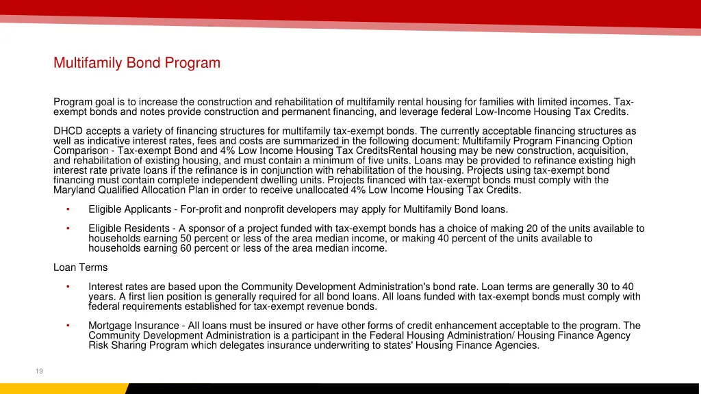 multifamily bond program