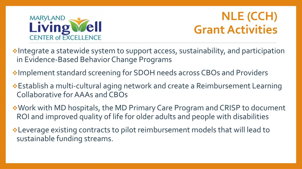nle cch grant activities