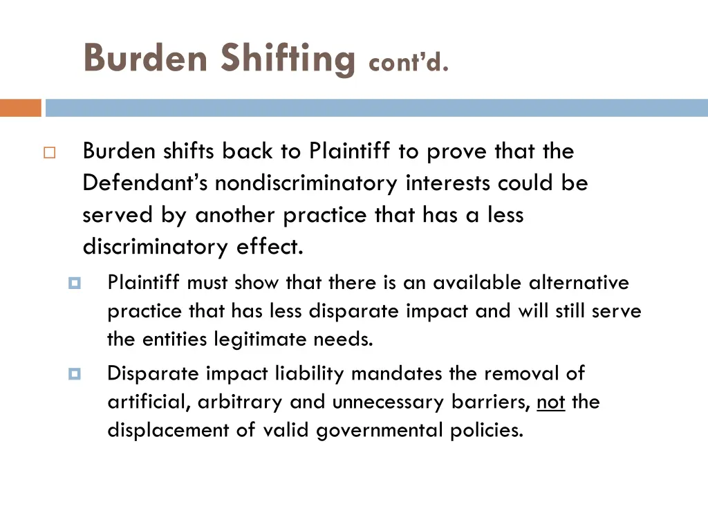 burden shifting cont d