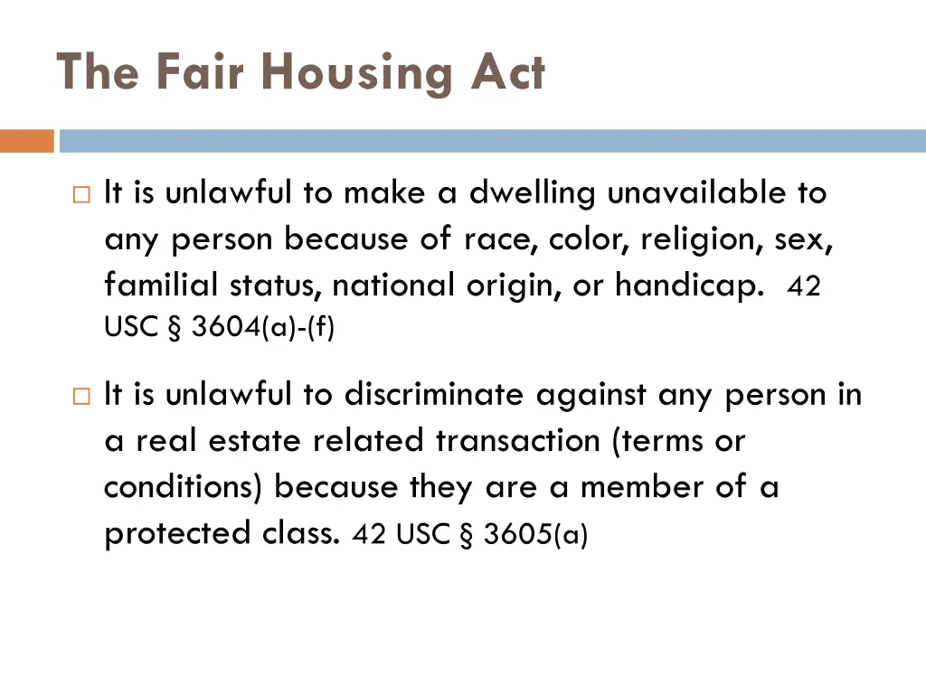 the fair housing act