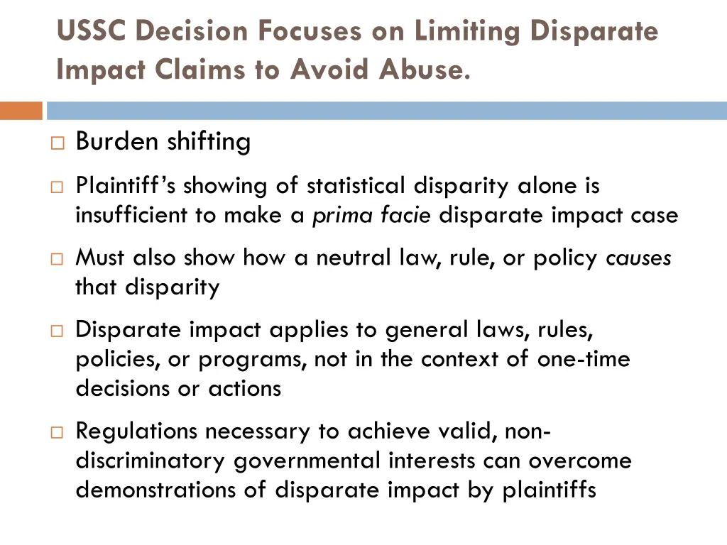 ussc decision focuses on limiting disparate