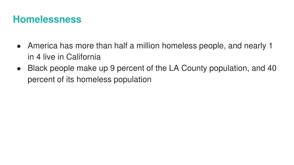 homelessness