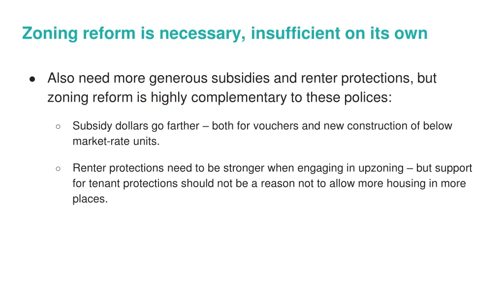 zoning reform is necessary insufficient on its own